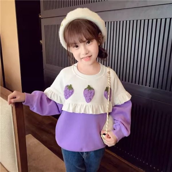 Grape Ruffle Sweatshirt