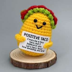 Crochet Inspirational Positive Support Taco Doll With Crad .