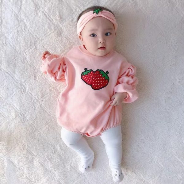 strawberry romper and band set