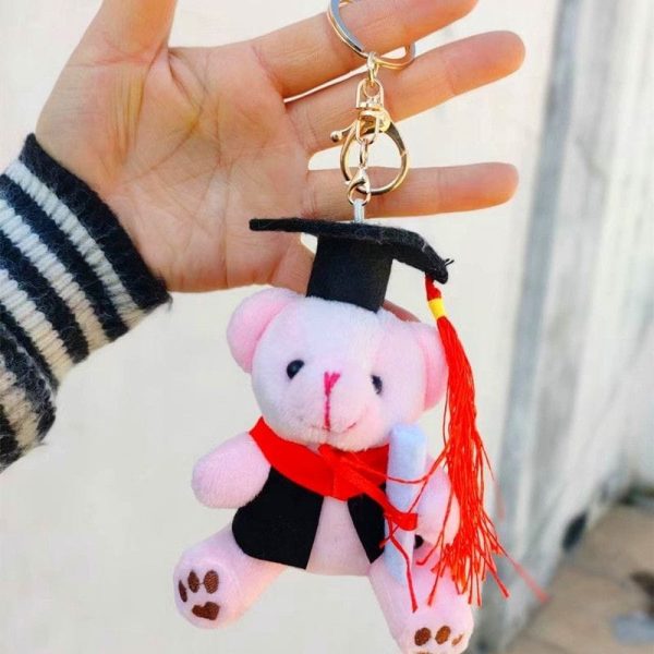 graduation plush teddy bear key chain