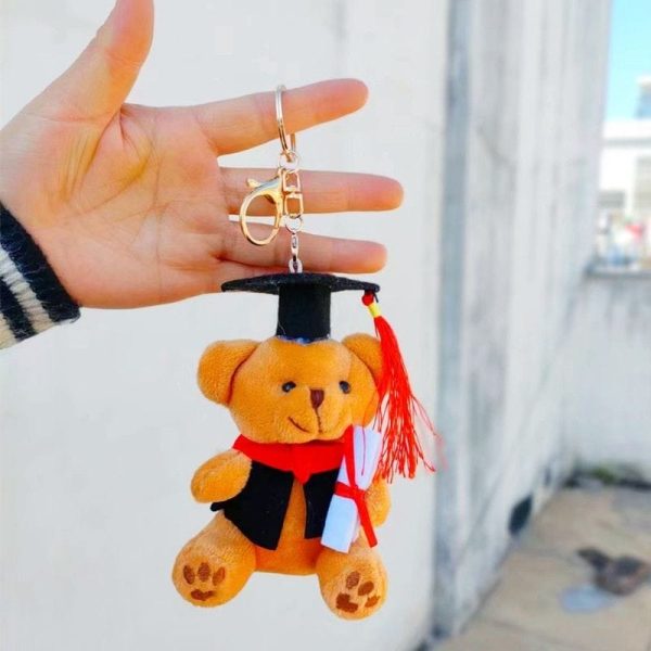 graduation plush teddy bear key chain