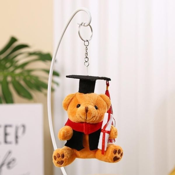graduation plush teddy bear key chain