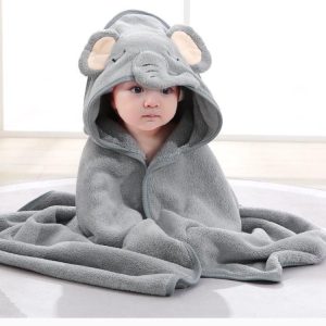 elephant hooded baby bath towel