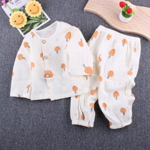 cozy mushroom print baby nightwear set