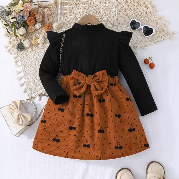 cherry print 2pc skirt dress