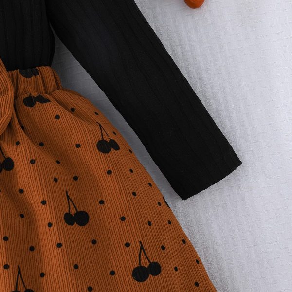 cherry print 2pc skirt dress