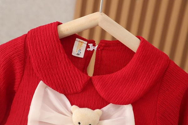 festive teddy bow frock