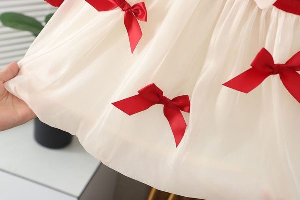 festive teddy bow frock