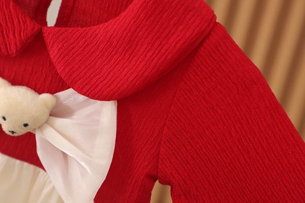 festive teddy bow frock