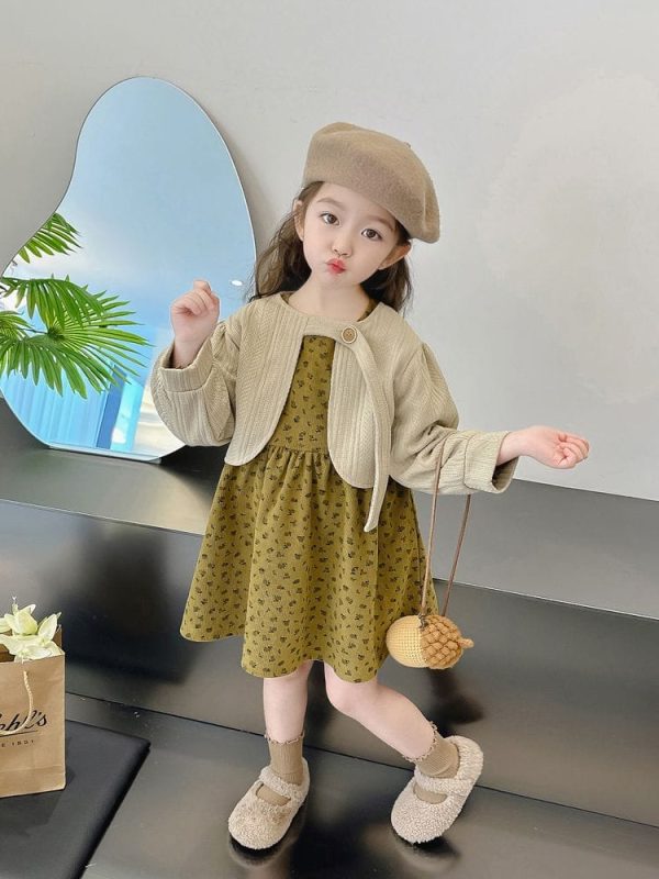 corduroy frock with attached sweater