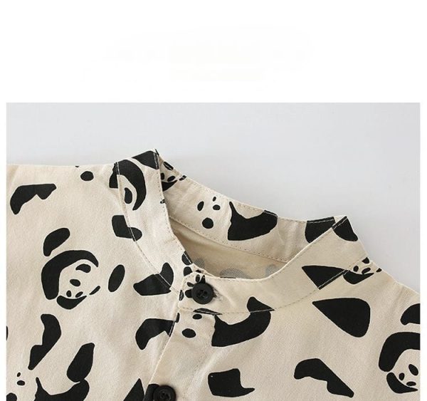 panda print baby shirt & shorts set