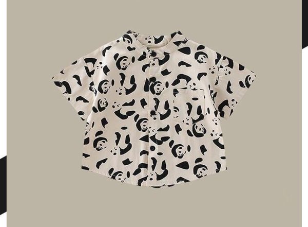 panda print baby shirt & shorts set