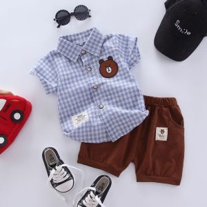 brown bear baby outfit set