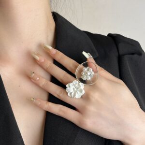 pearl blossom ring duo